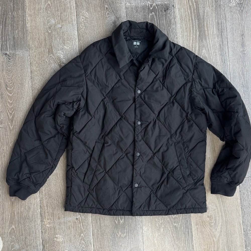 Uniqlo Puff-Tech Black Diamond-Pattern Puffer Jacket